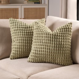 OHS 2 Pack Bobble Textured Cushion Covers, 45 x 45cm - Sage