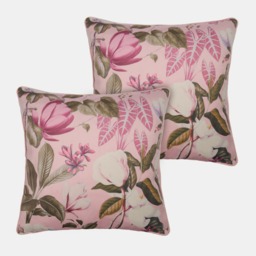 OHS 2 Pack Matte Velvet Floral Botanics Cushion Covers, 45 x 45cm - Blush - thumbnail 3