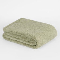 OHS Teddy Fleece Throw, Sage - 200 x 240cm - thumbnail 4