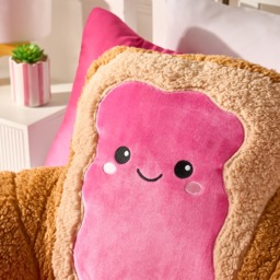OHS Rosie The Jam Toast Cuddle Cushion - Hot Pink/Natural - thumbnail 3