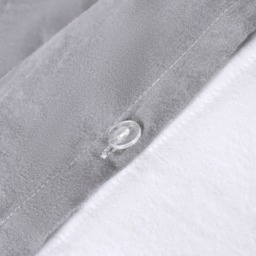 OHS Snowflake Print Brushed Cotton Flannelette Duvet Cover Set, Grey - Single - thumbnail 4