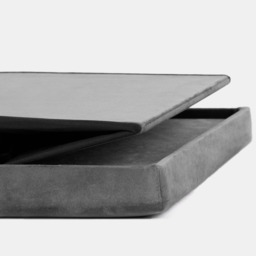 OHS Matte Velvet Foldable Cube Storage Ottoman - Charcoal - thumbnail 5