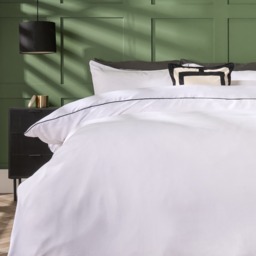 OHS Piped Edge Duvet Set, Black/White - Double