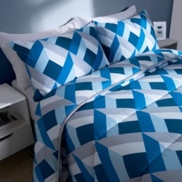 OHS Abstract Coverless 10.5 Tog Duvet & Pillowcases, Navy -  Single - thumbnail 3