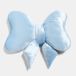 OHS Velvet Bow Shaped Cushion - Blue - thumbnail 3