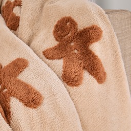 OHS Tufted Gingerbread Fleece Throw - Beige - thumbnail 2