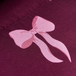 OHS Bow Print Coverless 10.5 Tog Duvet Set, Burgundy - Double - thumbnail 5