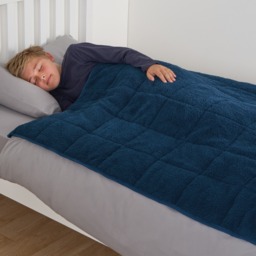 OHS Kids Teddy Fleece Weighted Blanket, Blue - 3kg - thumbnail 4