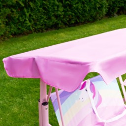 OHS Kids Unicorn Print Swing Bench with Canopy - Pink - thumbnail 4