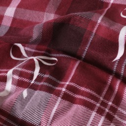 OHS Check Brushed Cotton Flannelette Reversible Duvet Cover Set, Burgundy - King - thumbnail 3