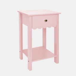 OHS Scalloped 1-Drawer Bedside Table - Light Pink - thumbnail 4
