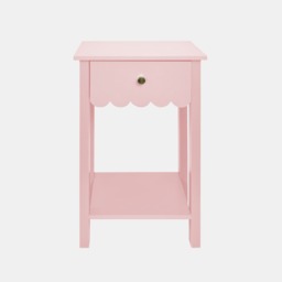 OHS Scalloped 1-Drawer Bedside Table - Light Pink - thumbnail 2