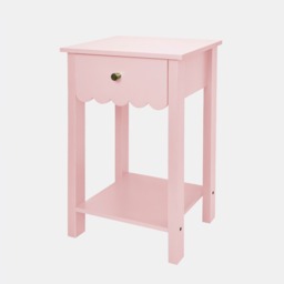 OHS Scalloped 1-Drawer Bedside Table - Light Pink - thumbnail 3