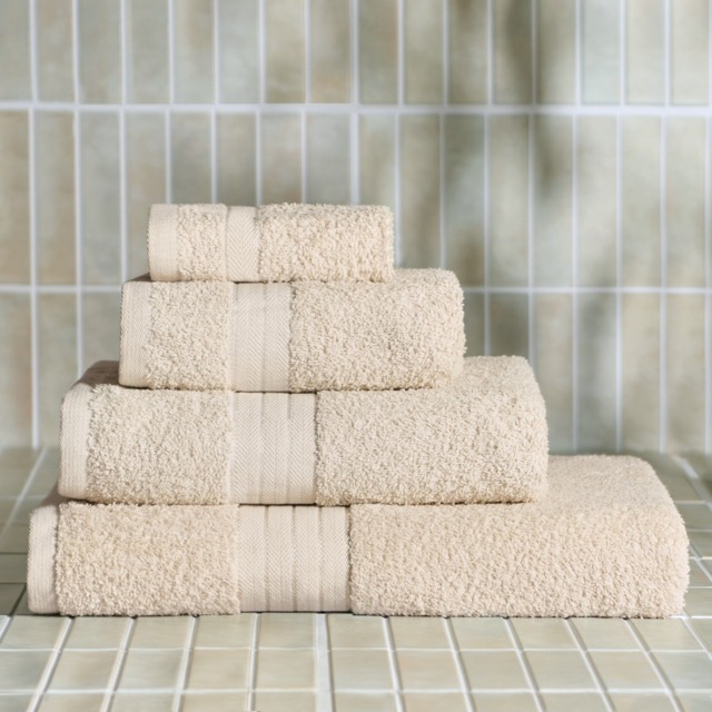 OHS 100% Cotton Bath Sheet, Beige - 1PC - image 1