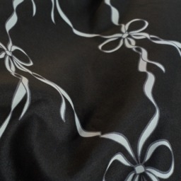 OHS Bow Ribbon Print Reversible Duvet Cover Set, Monochrome - Double - thumbnail 4
