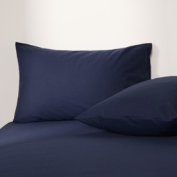 OHS 2 Pack Polycotton Housewife Pillowcases - Navy - thumbnail 1