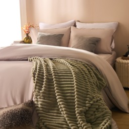 OHS Piped Edge Duvet Set, Stone/Black - Double - thumbnail 2