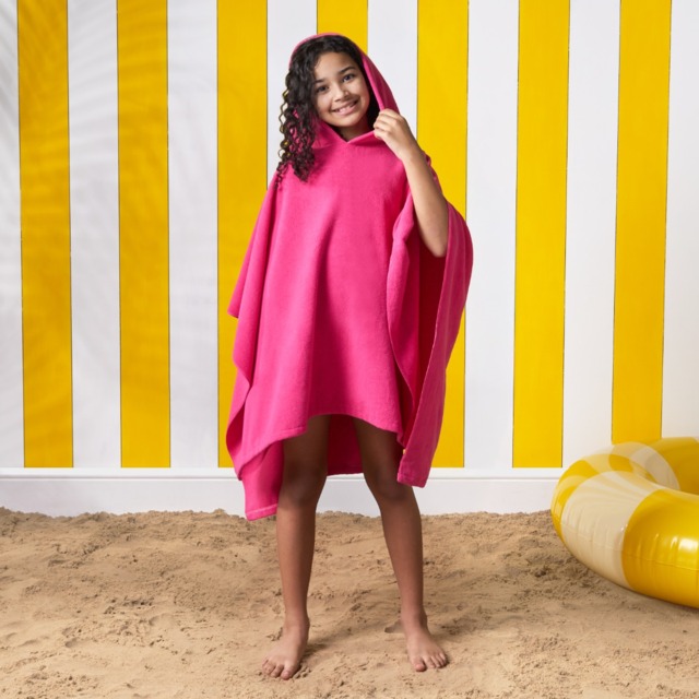 OHS Kids Poncho Towel - Pink - image 1