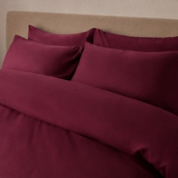 OHS Plain Duvet Cover Set, Burgundy - Double - thumbnail 2