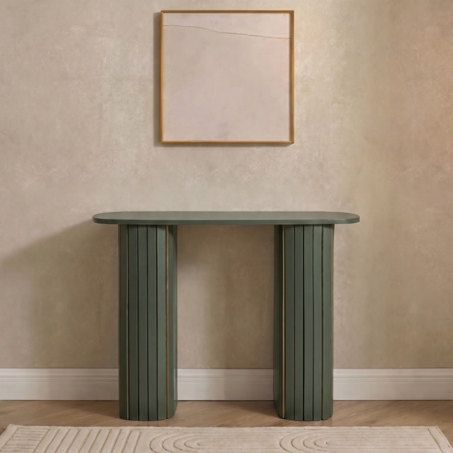OHS Madison Ribbed Console Table - Woodland Green - image 1