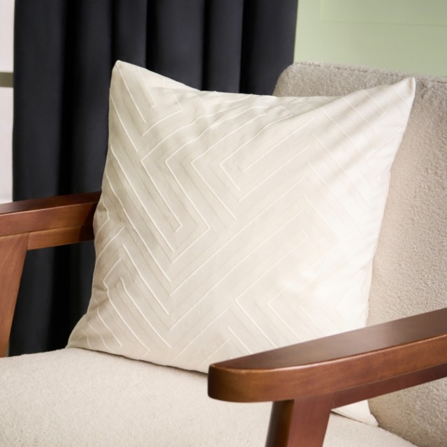 OHS Matte Velvet Cut Out Cushion Covers, Cream - 45 x 45cm - image 1