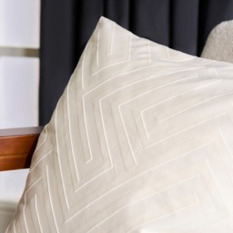 OHS Matte Velvet Cut Out Cushion Covers, Cream - 45 x 45cm - thumbnail 3
