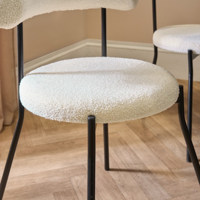 OHS Boucle Dining Chair - Cream - image 1