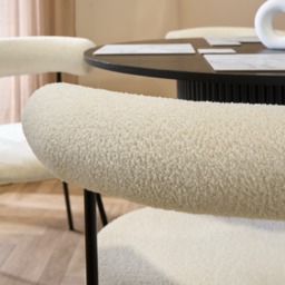 OHS Boucle Dining Chair - Cream - thumbnail 3