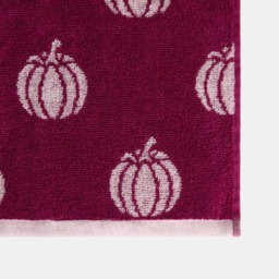 OHS 100% Cotton Tufted Pumpkin Jacquard Bath Towel, Burgundy - 1PC - thumbnail 5