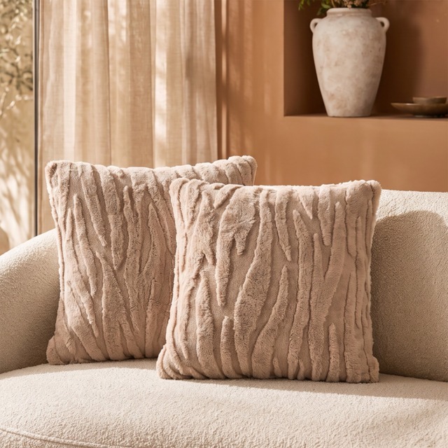 OHS Tufted Zebra Cushion Covers Mink - 45 x 45cm - image 1