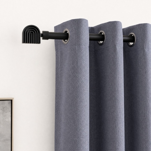 OHS 16mm Extendable Arches Curtain Pole, Black - 120-220cm - image 1