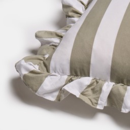 OHS Striped Frill Cushion Covers, 45 x 45cm - Sage - thumbnail 5