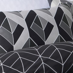 OHS Abstract Chevron Duvet Cover Set, Grey - Double - thumbnail 3