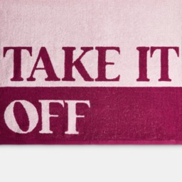 OHS 100% Cotton Take it Off Slogan Bath Towel, Pink/Burgundy - 1PC - thumbnail 3