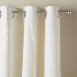 OHS Embossed Bow Curtains, Ivory - 90X90in - thumbnail 1