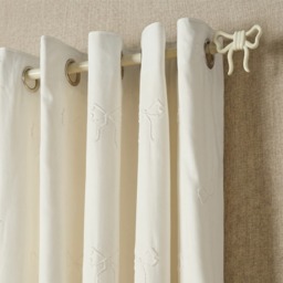 OHS Embossed Bow Curtains, Ivory - 90X90in - thumbnail 4