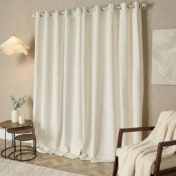 OHS Embossed Bow Curtains, Ivory - 90X90in - thumbnail 3