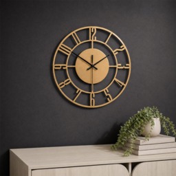 OHS Traditional Skeleton Wall Clock - Gold - thumbnail 1