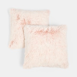 OHS Two Tone Fluffy Cushion Covers, Blush - 45 x 45cm - thumbnail 3