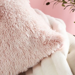 OHS Two Tone Fluffy Cushion Covers, Blush - 45 x 45cm - thumbnail 2