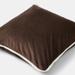 OHS Matte Velvet Piped Edge Cushion Covers, Brown - 45 x 45cm - thumbnail 4