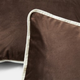 OHS Matte Velvet Piped Edge Cushion Covers, Brown - 45 x 45cm - thumbnail 3
