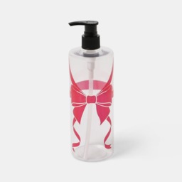 OHS Bow Wrapped Dispenser Bottles, Clear/Hot Pink - 3 Pack - thumbnail 3