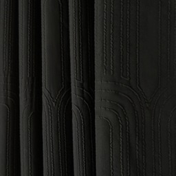 OHS Embossed Arches Eyelet Curtains, Black - 66 x 72in - thumbnail 4