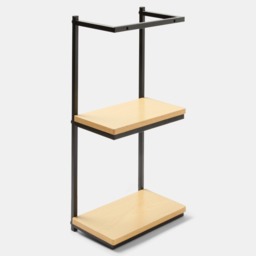 OHS Wall Mounted Towel Holder - Black/Light Wood - thumbnail 4