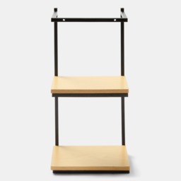OHS Wall Mounted Towel Holder - Black/Light Wood - thumbnail 3