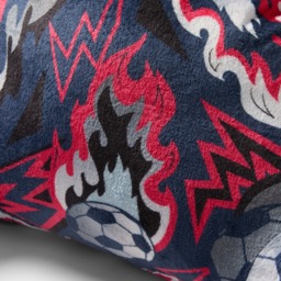 OHS Kids Flaming Football Print Cuddle Cushion - Navy - thumbnail 5