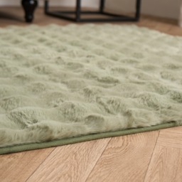 OHS Faux Fur Bubble Rug, Sage - 120 x 170cm - thumbnail 3