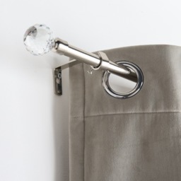 OHS 16mm Extendable Crystal Ball Curtain Pole, Silver - 120-220cm - thumbnail 2