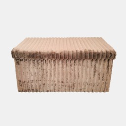 OHS Ribbed Foldable Rectangle Storage Ottoman - Mink - thumbnail 2